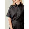English Factory Women’s Linen Lace Shirt(Black)