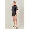 English Factory Women’s Linen Lace Shirt(Black)