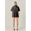English Factory Women’s Linen Lace Shirt(Black)