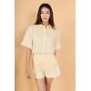 English Factory Women’s Linen Lace Shirt(Butter Yellow)
