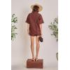 English Factory Women’s Linen Lace Shirt(Chocolate Brown)