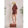 English Factory Women’s Linen Lace Shirt(Chocolate Brown)
