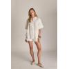 English Factory Women’s Linen Lace Shirt(White)