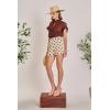 English Factory Women’s Linen Ruffle Shirt(Chocolate Brown)