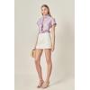 English Factory Women’s Linen Ruffle Shirt(Lilac)
