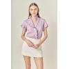 English Factory Women’s Linen Ruffle Shirt(Lilac)