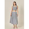 English Factory Women’s Pleated Plaid Tank Top(Blue)