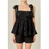 English Factory Women’s Sequins Bow Top(Black)