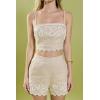 English Factory Women’s Wavy Embroidered Bandeau Top(Beige/Off White)