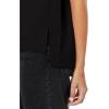 Mock Neck Shoulder Pad Top(Black)