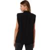 Mock Neck Shoulder Pad Top(Black)