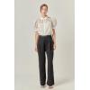 Organza Grid Blouse with Short Sleeves by ENGLISH FACTORY(White)