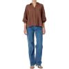 English Factory Women’s Balloon Sleeve Blouse(Chocolate Brown)