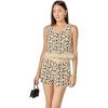English Factory Women’s Crochet Lace Feather Top(Cream/Black)