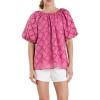 English Factory Women’s Embroidered Cotton Top, S, Berry Pink
