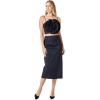English Factory Women’s Floral Tube Cropped Top(Black)