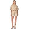 English Factory Women’s Linen Lace Shirt(Beige/White)