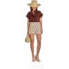 English Factory Women’s Linen Ruffle Shirt(Chocolate Brown)