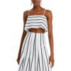 English Factory Womens Striped Tank Cropped(Navy)