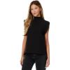 Mock Neck Shoulder Pad Top(Black)