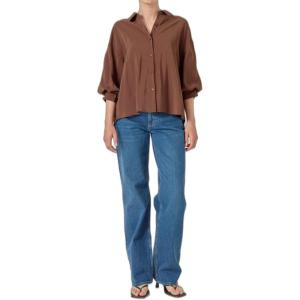 English Factory Women’s Balloon Sleeve Blouse(Chocolate Brown)
