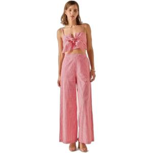 English Factory Women’s Gingham Twist Crop Top(Red)