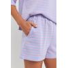 English Factory Women’s Striped Breton Shorts, Lavender/Pink, XS