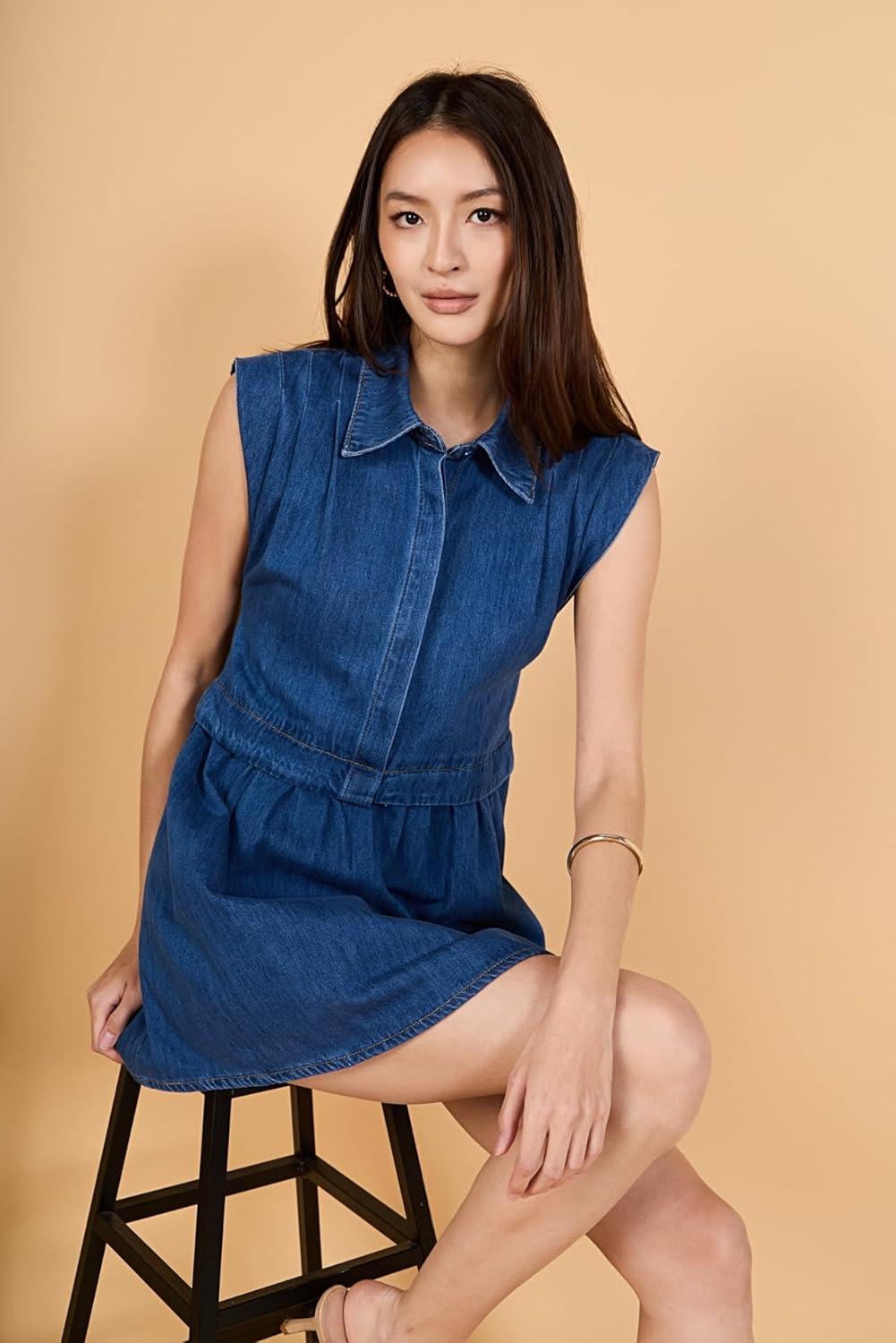 image:imageEnglish Factory Womens Denim Shirt Mini DressDenim
