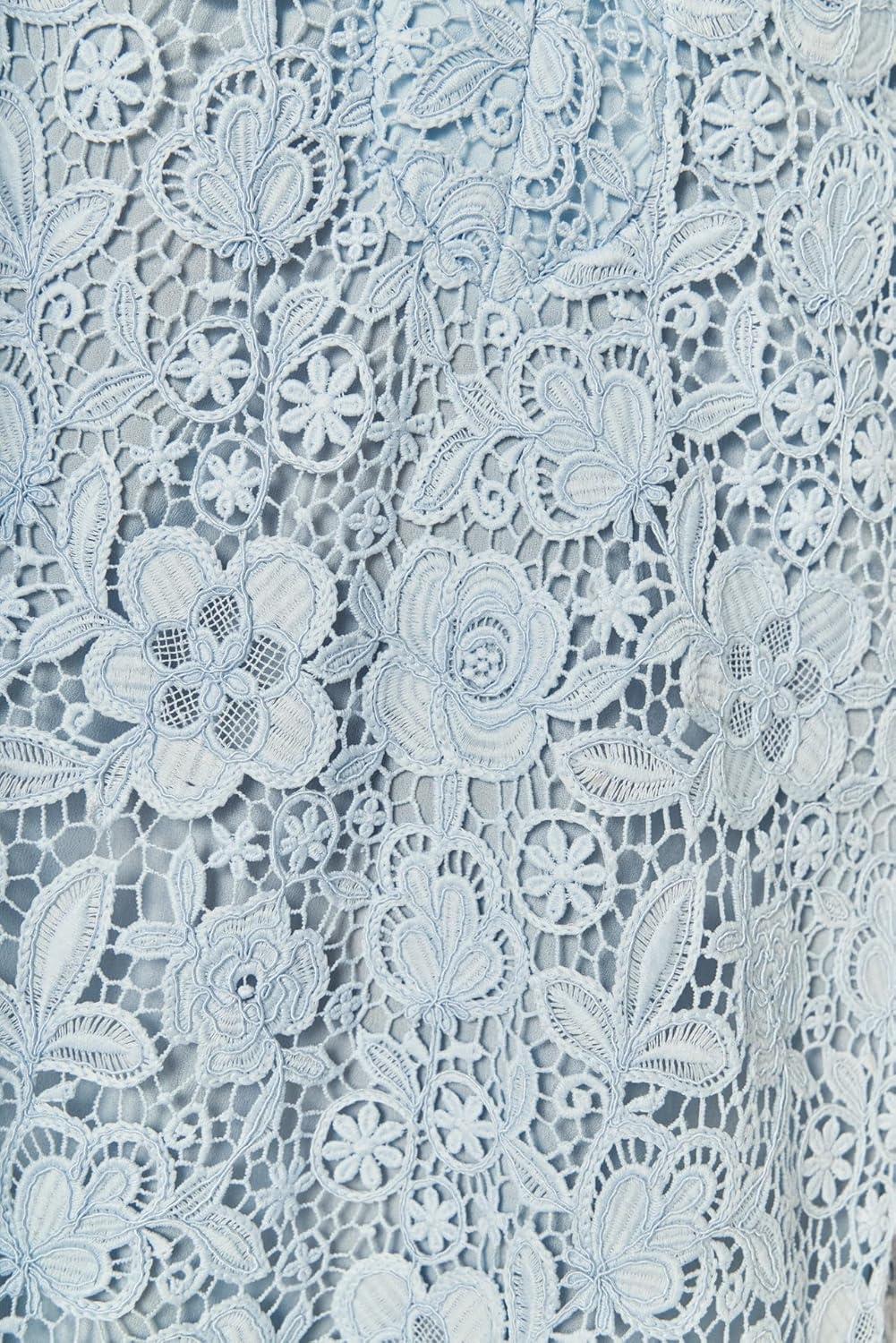 image:imageEnglish Factory Womens Guipure Lace Mini DressPowder Blue