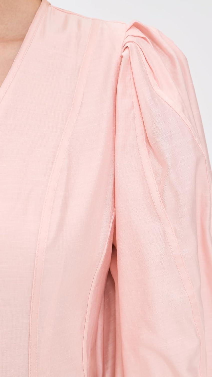 image:imageEnglish Factory Womens Puff Sleeve Flare Mini DressPink