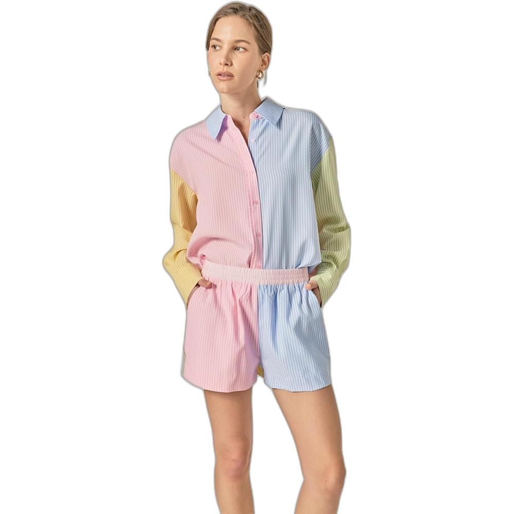 image:imageEnglish Factory Womens Color Block Stripe ShirtMulti