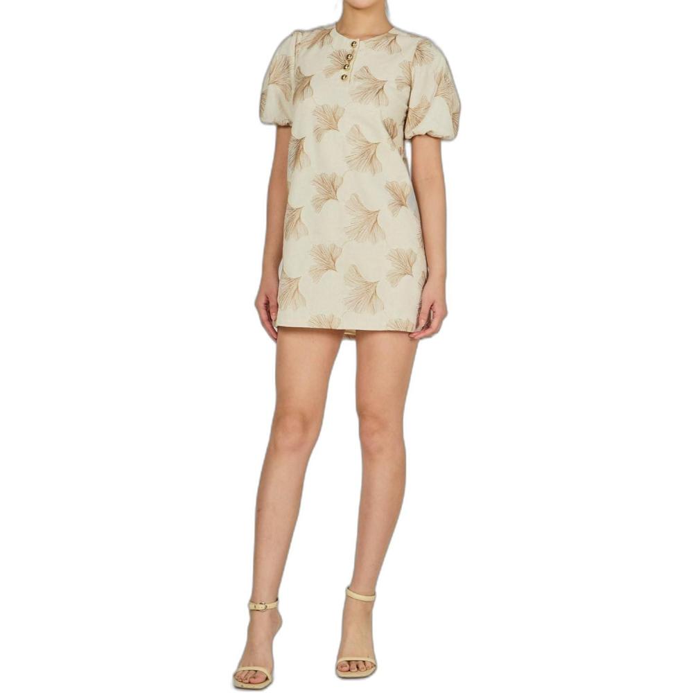 image:imageEnglish Factory Womens Embroidery Detail Mini DressBeige