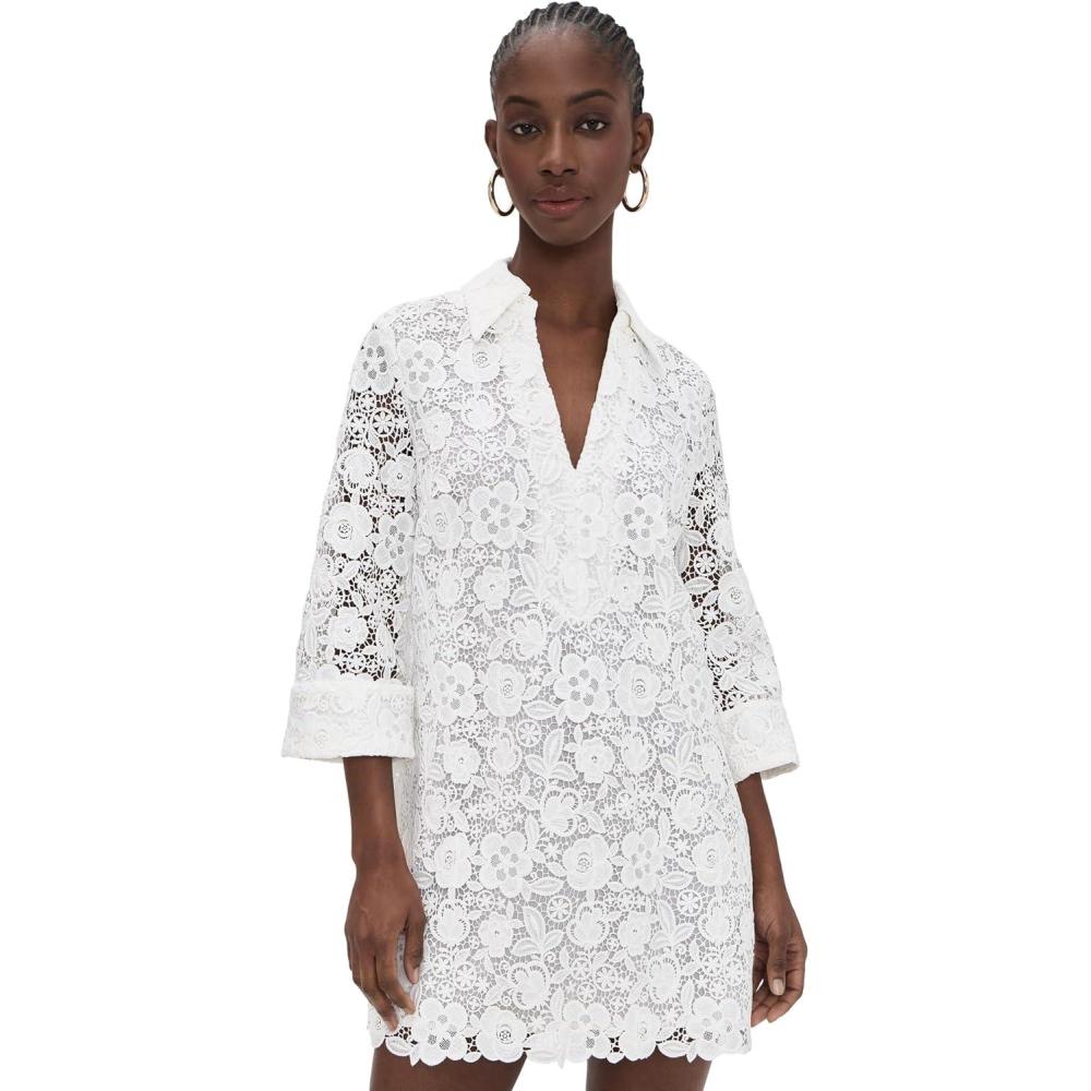 image:imageEnglish Factory Womens Guipure Lace Mini DressWhite