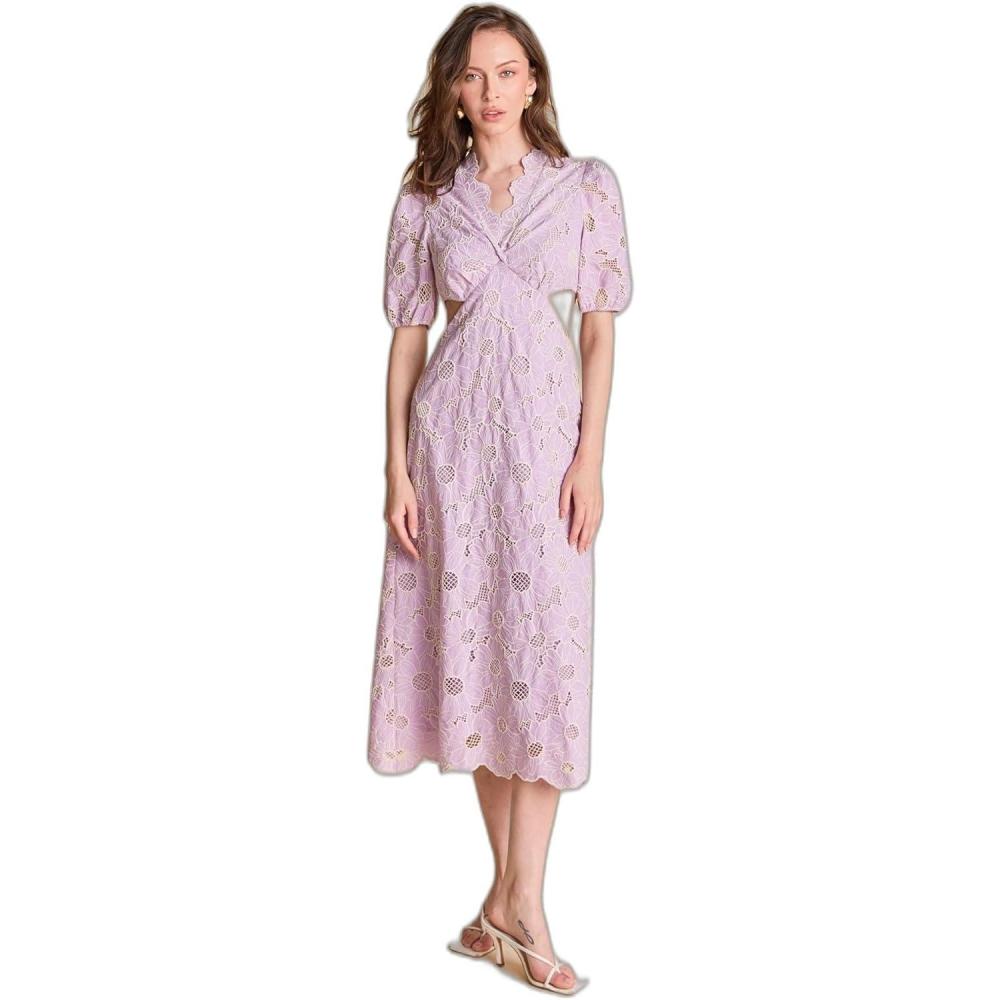 image:imageEnglish Factory Womens Lilac Bloom Cutout DressLilac