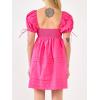 English Factory Pleated Detail Puff Sleeve Mini Dress(Pink)