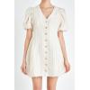 English Factory Textured Buttoned Mini Dress(Beige)