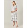 English Factory Women’s Blossom Edge Midi Dress(Ivory/Navy)