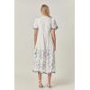 English Factory Women’s Blossom Edge Midi Dress(Ivory/Navy)