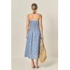 English Factory Women’s Checked Smocked Midi Dress(Navy Multi)