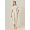 English Factory Women’s Cinched Waist Eyelet Midi Dress(White)