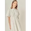 English Factory Women’s Cinched Waist Eyelet Midi Dress(White)