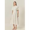 English Factory Women’s Cinched Waist Eyelet Midi Dress(White)