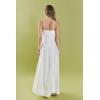 English Factory Women’s Crochet Flower Trim Sheer Halter Maxi Dress(Off-white)