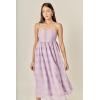 English Factory Women’s Embroidered Chiffon Sleeveless Midi Dress(Lilac)