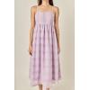 English Factory Women’s Embroidered Chiffon Sleeveless Midi Dress(Lilac)