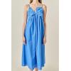 English Factory Women’s Embroidered Pleated Maxi Dress(Blue)