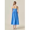 English Factory Women’s Embroidered Pleated Maxi Dress(Blue)