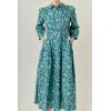 English Factory Women’s Fall Printed Midi Dress(Navy/Green)