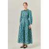 English Factory Women’s Fall Printed Midi Dress(Navy/Green)