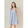 English Factory Women’s Femme Bow Detail Mini Dress(Powder Blue)